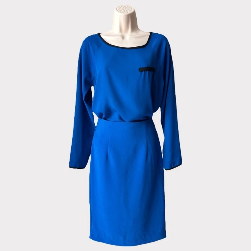 Forever 21 Blue Long Sleeve Blazer Dress